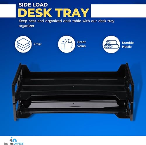 Miniatura 2 de 1InTheOffice Bandeja organizadora de escritorio, bandeja de papel apilable, bandeja organizadora de escritorio, bandeja de papel de escritorio, 2