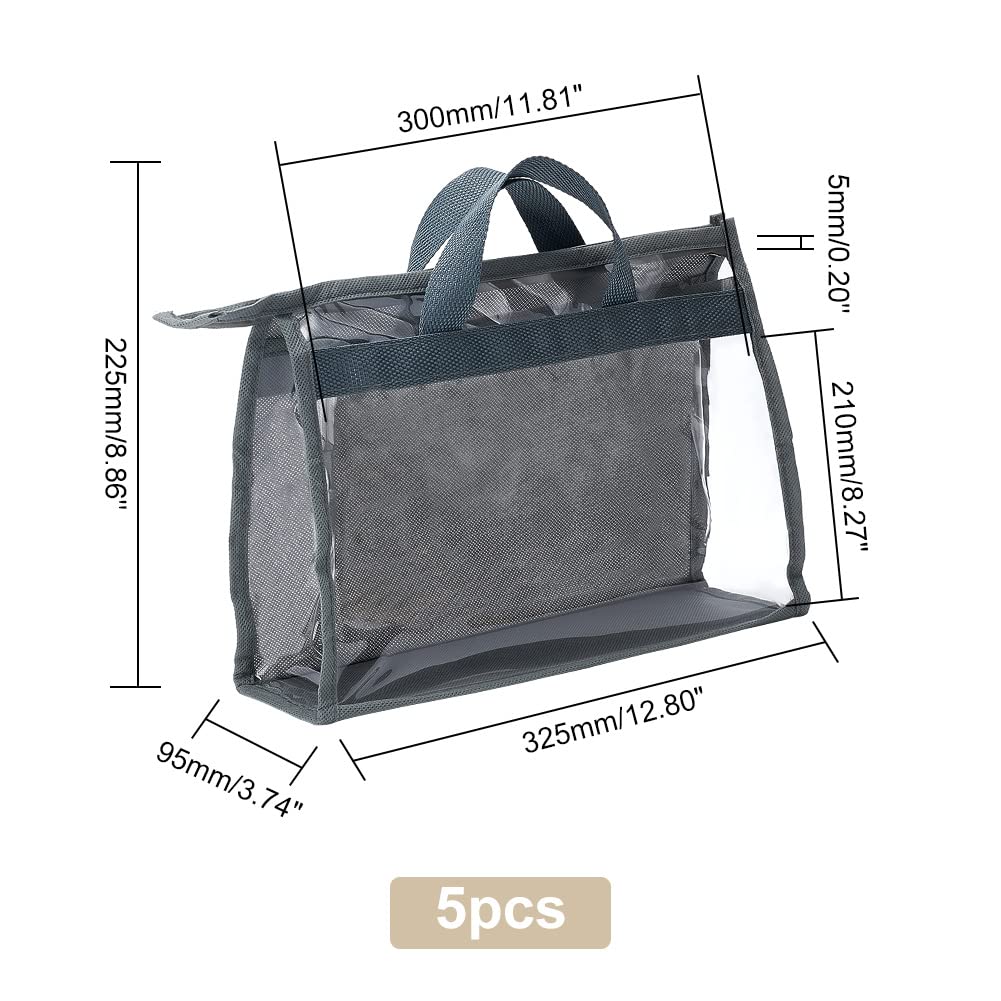 PH PandaHall 5x Handtaschen-Staubschutzbeutel Mit Reißverschluss – Transparent, 22,5x32,5x9,5 Cm
