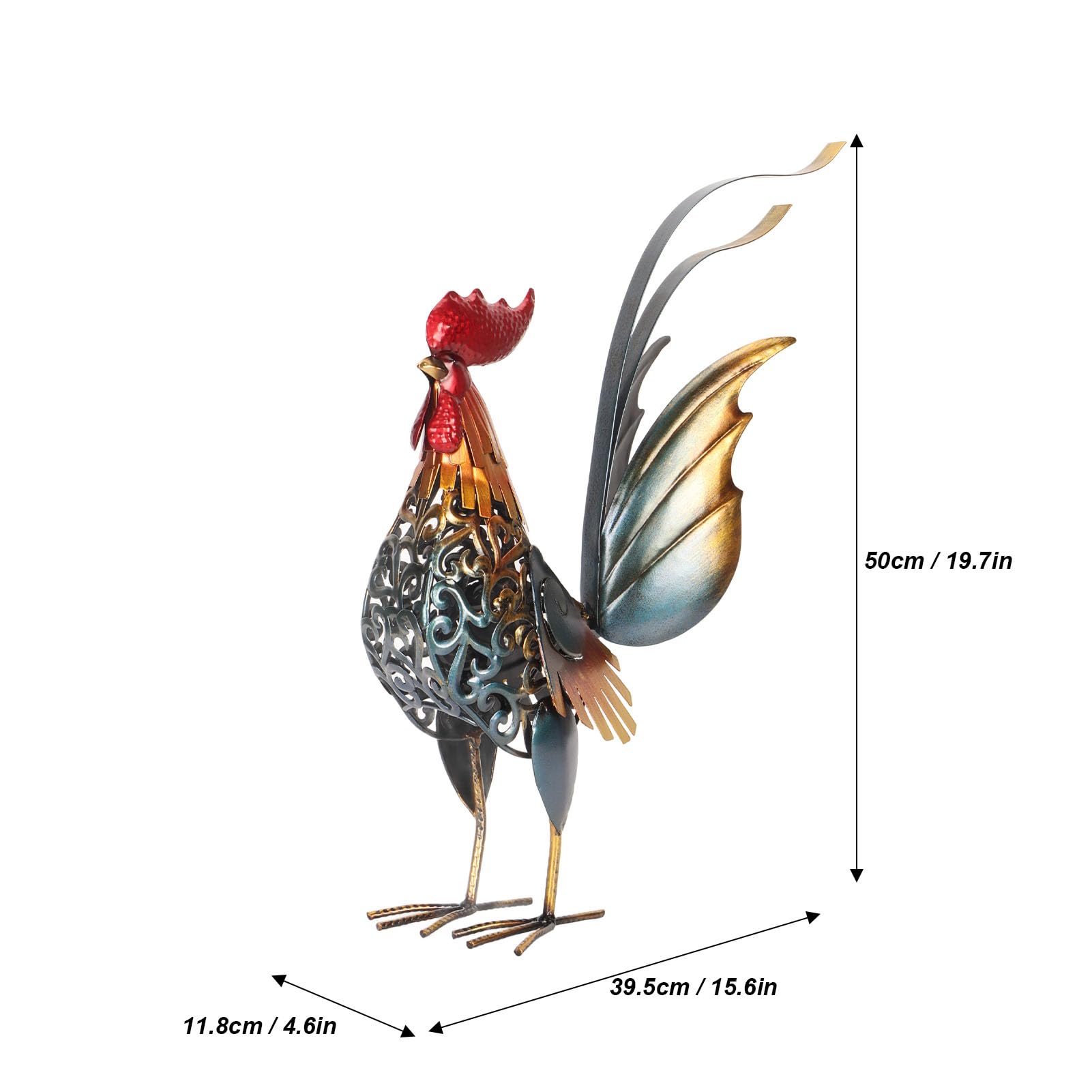 Beeldje De Denker - Bronskleurig metalen sculptuur - 14 cm hoog