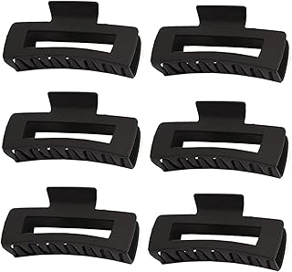 6 Pcs Hair Claw Clips，Large Claw Clips，Hair Claw Clips for Women，Nonslip Big Hair Clip，Hair Clips for Thick Hair/Thin Hair,Fashion Hair Styling Accessories Birthday Christmas Gifts for Women Girls (Black)