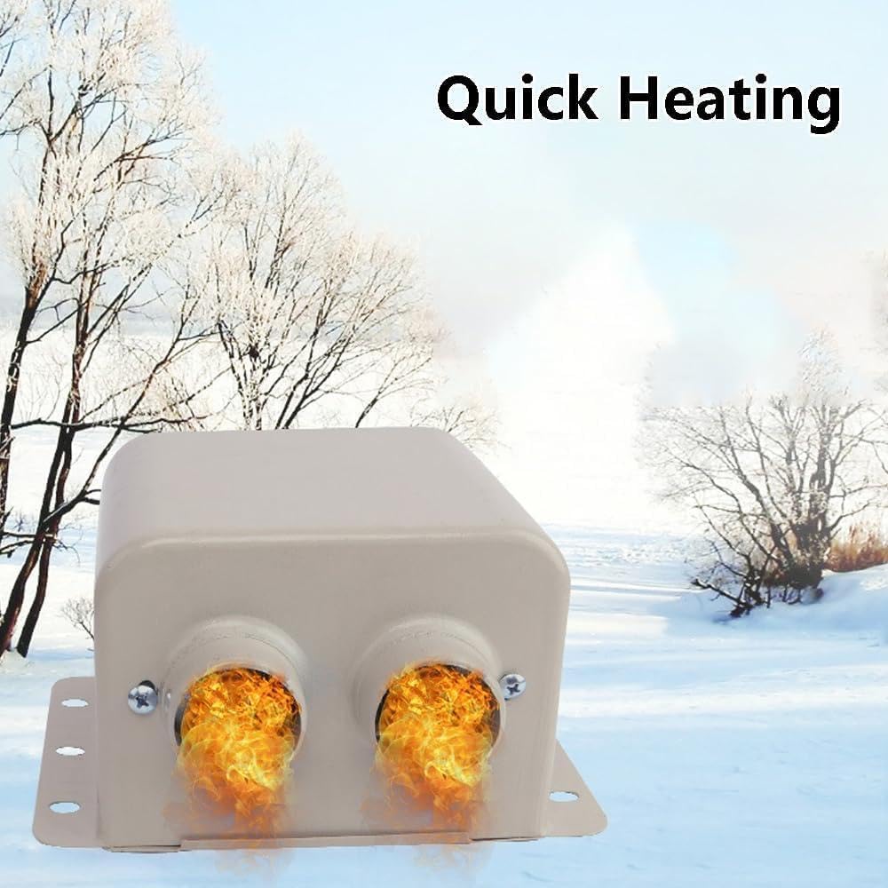 Riloer para Autocaravana, 12 V, 800 W, 2 Orificios, portátil, de Invierno, desempañador y descongelador de Parabrisas, Ventilador Compatible con Varios vehículos de 12 V.