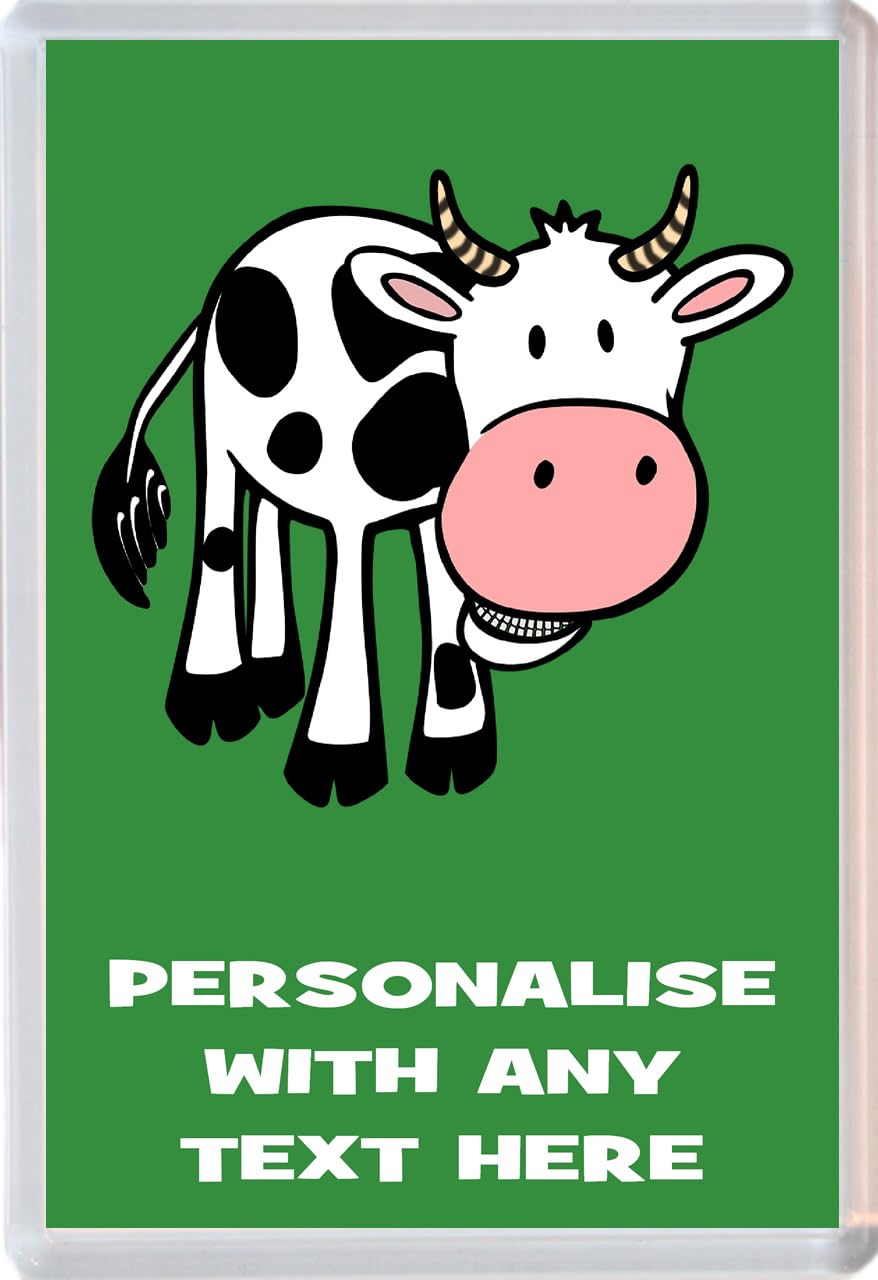Personalised Cow 96 x 67mm Jumbo Fridge Magnet - Any Text/Name