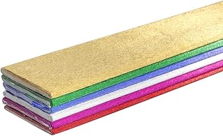 Clairefontaine 911199C Packung mit 6 Rollen Metallkrepppapier (250 x 50 cm, 72 g, ideal für Deko, mit Glanzeffekt) 1 Pack farbig sortiert