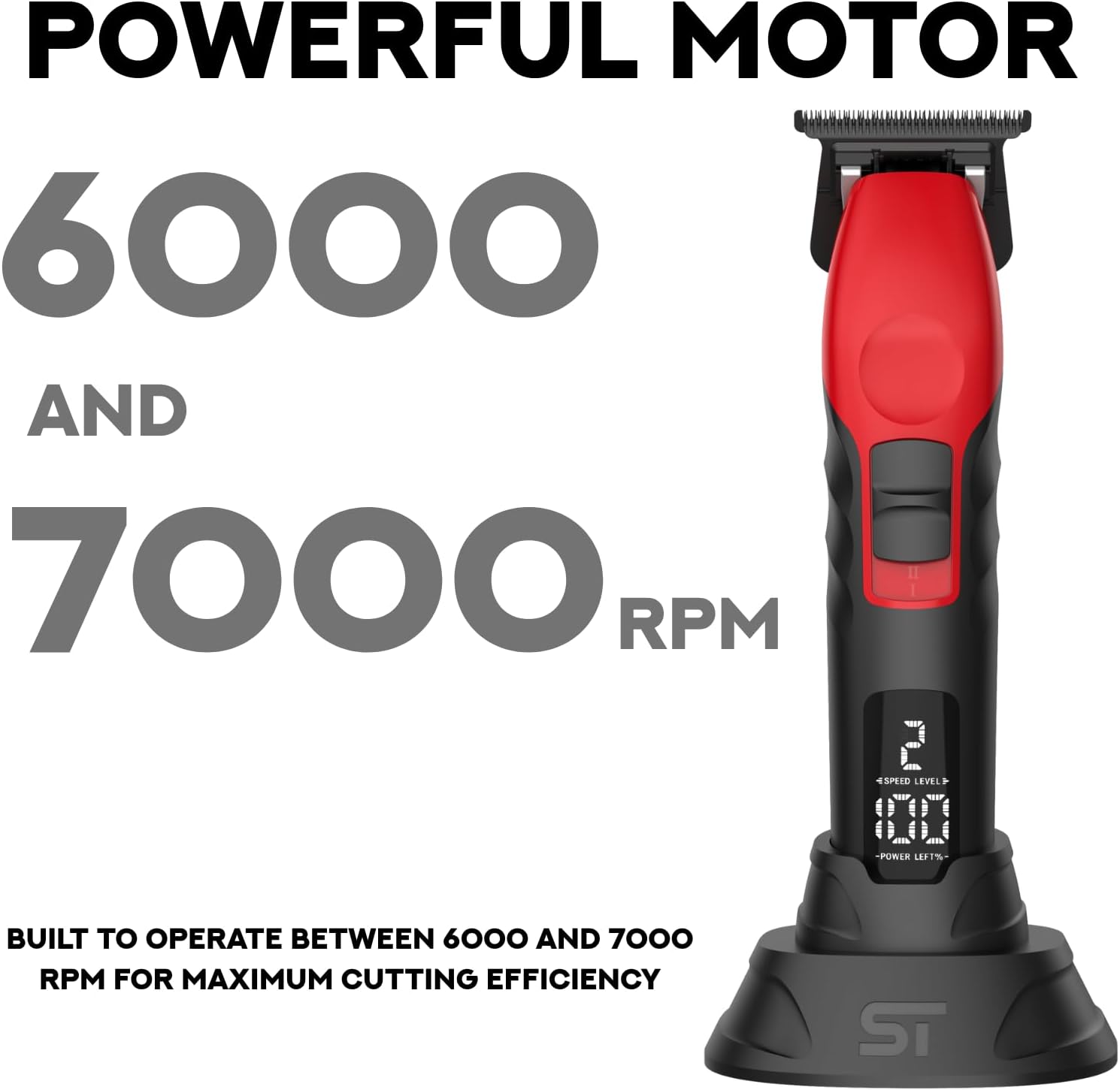 Supreme Trimmer 2Spee ST622 – Cordless Beard & Hair Trimmer for Men | 2-Speed Motor, 180 Min Runtime, Zero-Gap Adjustable Blade, Digital Display, Removable Blade Design