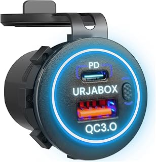 Home PV+ Urja Box Dual Qc-3.0 Usb And Type C Charging Socket Car Charger, Motorcycle Bike Mobile Phone Usb Charger Power A... Price In India
