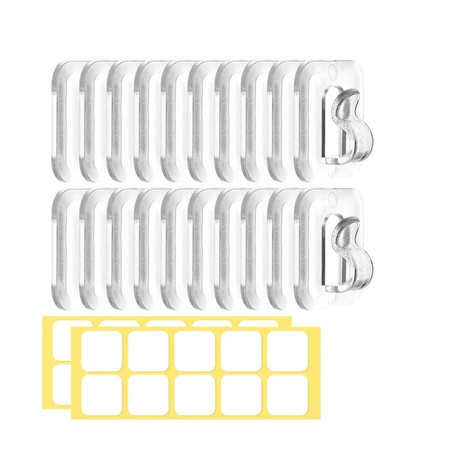 FJQFHH Gutter Hooks Shape, Transparent Self Adhesive Wall Mounted Outdoor Light Hook(20pc)