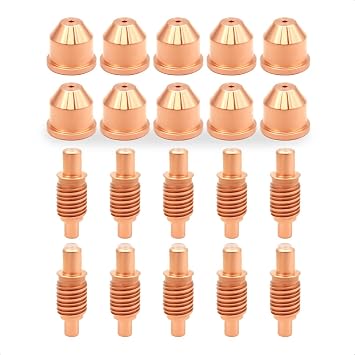 20PCS BK14300-1 Electrode BK14300-11 Nozzle Tip Fit Lincoln LC125M Torch | 10pcs Each Electrode & Tip Replacement Plasma Consumables Kit for Lincoln Flexcut 125 Cutter LC125M Torch