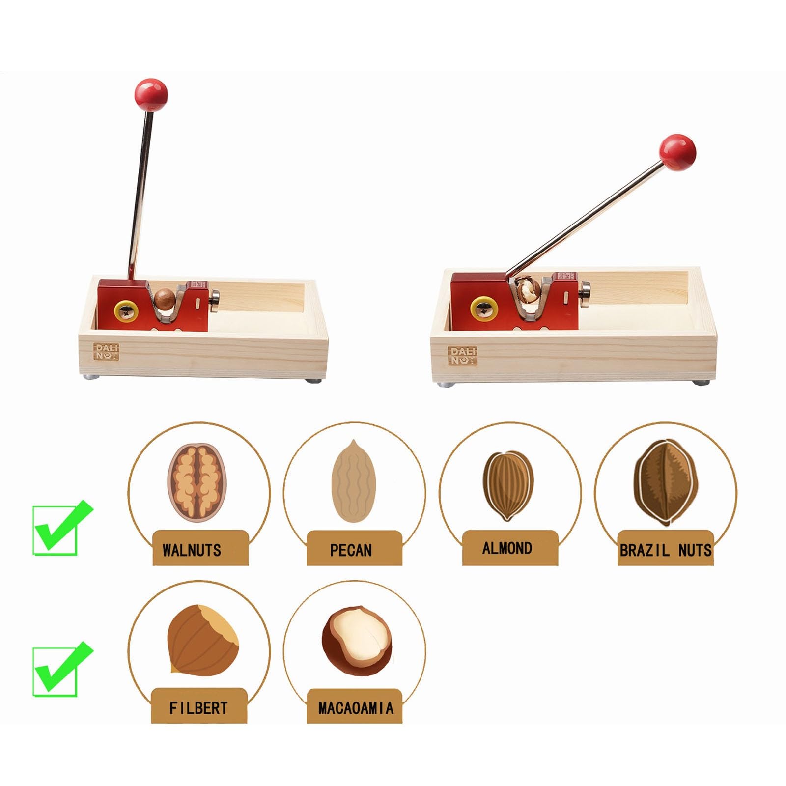 Casse-Noisette Pince à crémaillère Manuelle Robuste for Casse-Noix de pécan pour Outil ménager