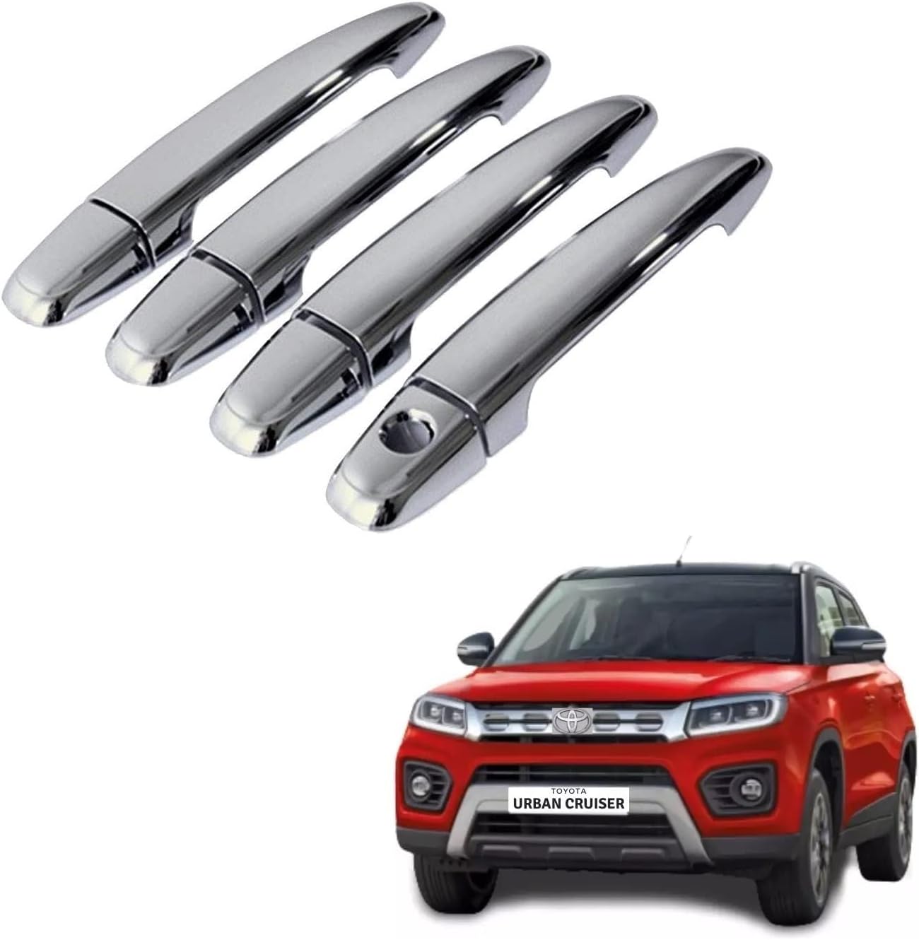 AUTOADDICT Auto Addict Car Chrome Handles Door Latch Cover for Toyota Urban Cruiser