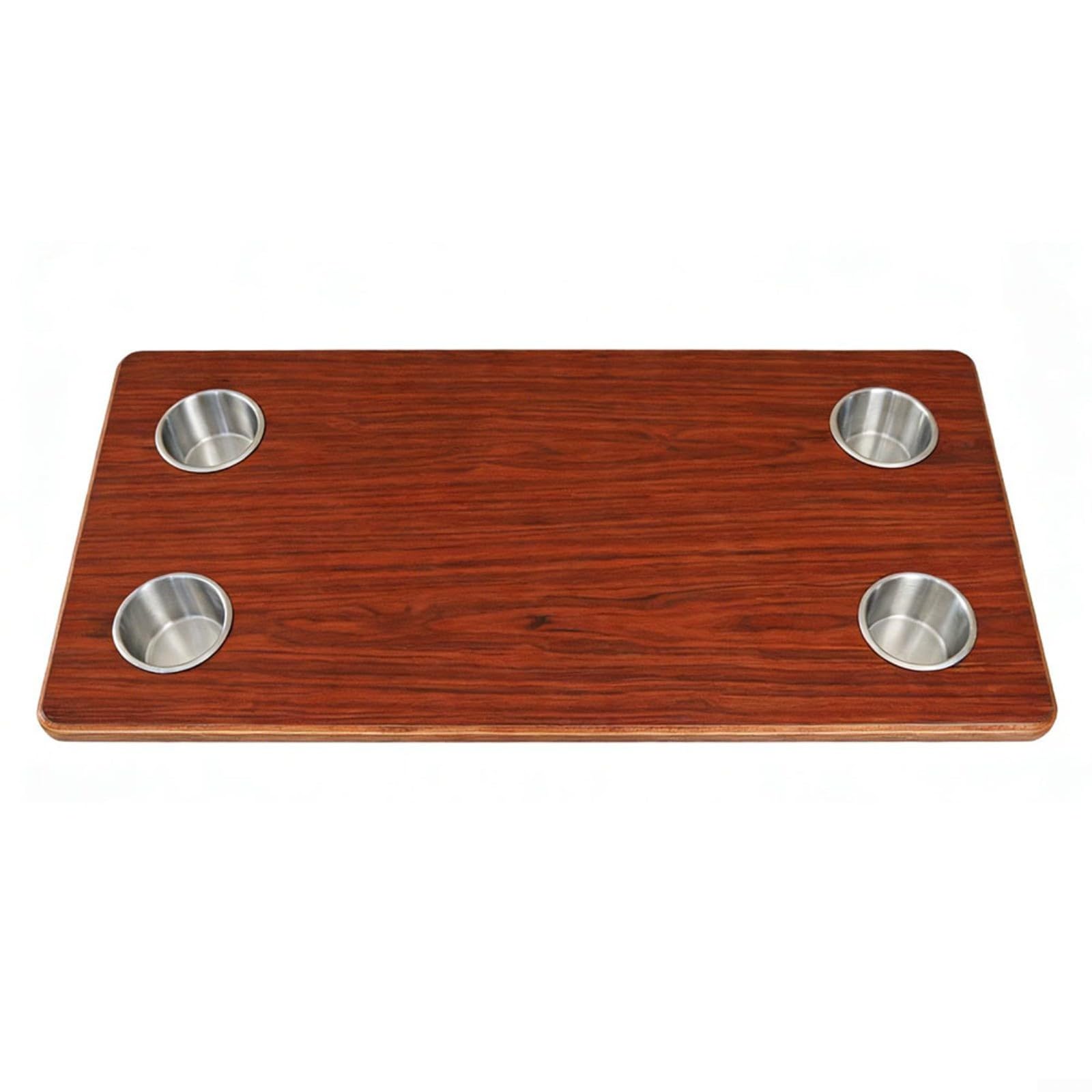 Massiver Holz-Tischplatte für Wohnmobil 800x400mm, Rechteckig mit 4 Becherhaltern, Robust für Camper Boot Yacht, Glatt Pflegeleicht