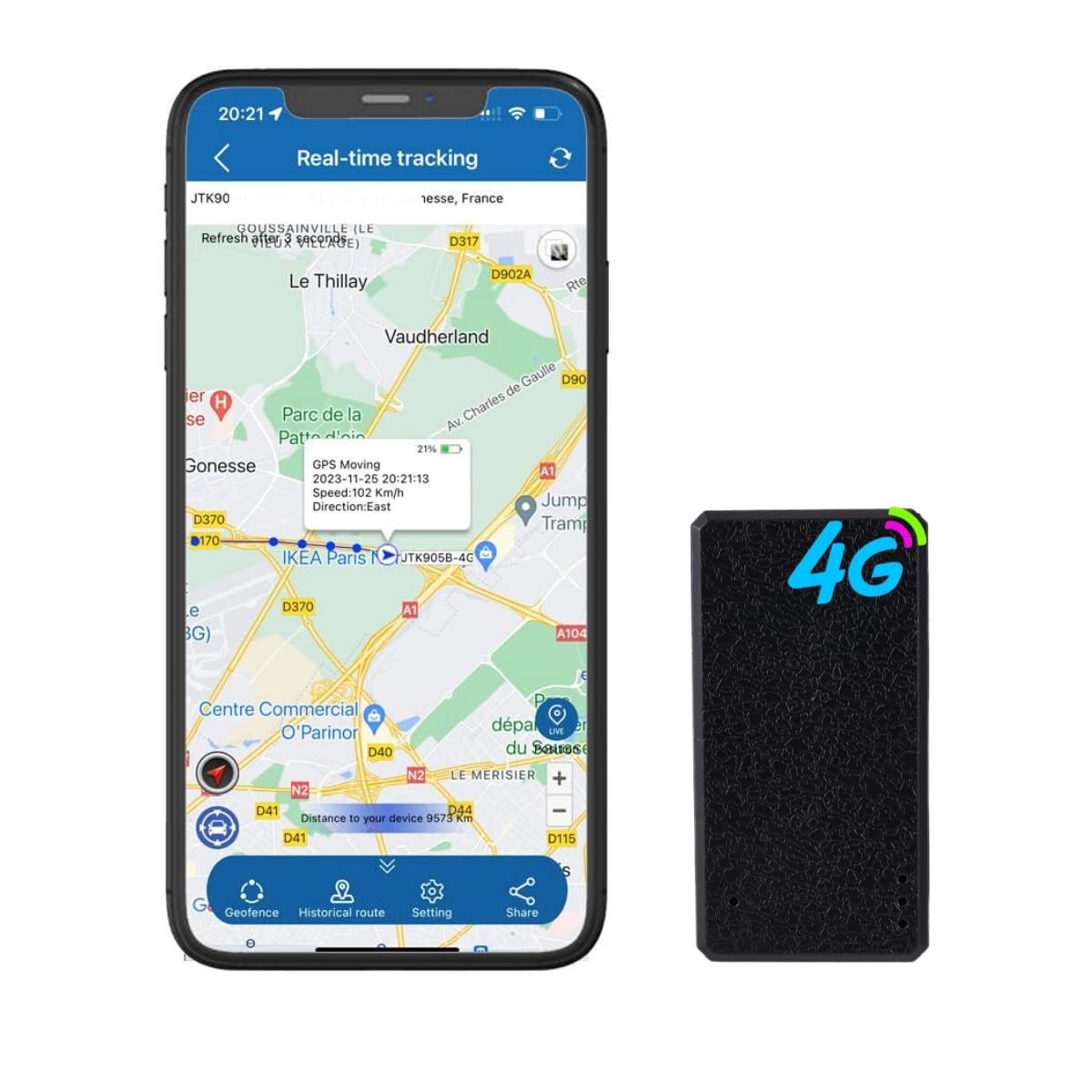 Winnes Mini GPS Tracker 4G, localizzatore GPS TK901, magnetico, impermeabile, posizione in tempo reale, app SMS per moto, auto, bici, scooter, bagagli, borsa per bambini