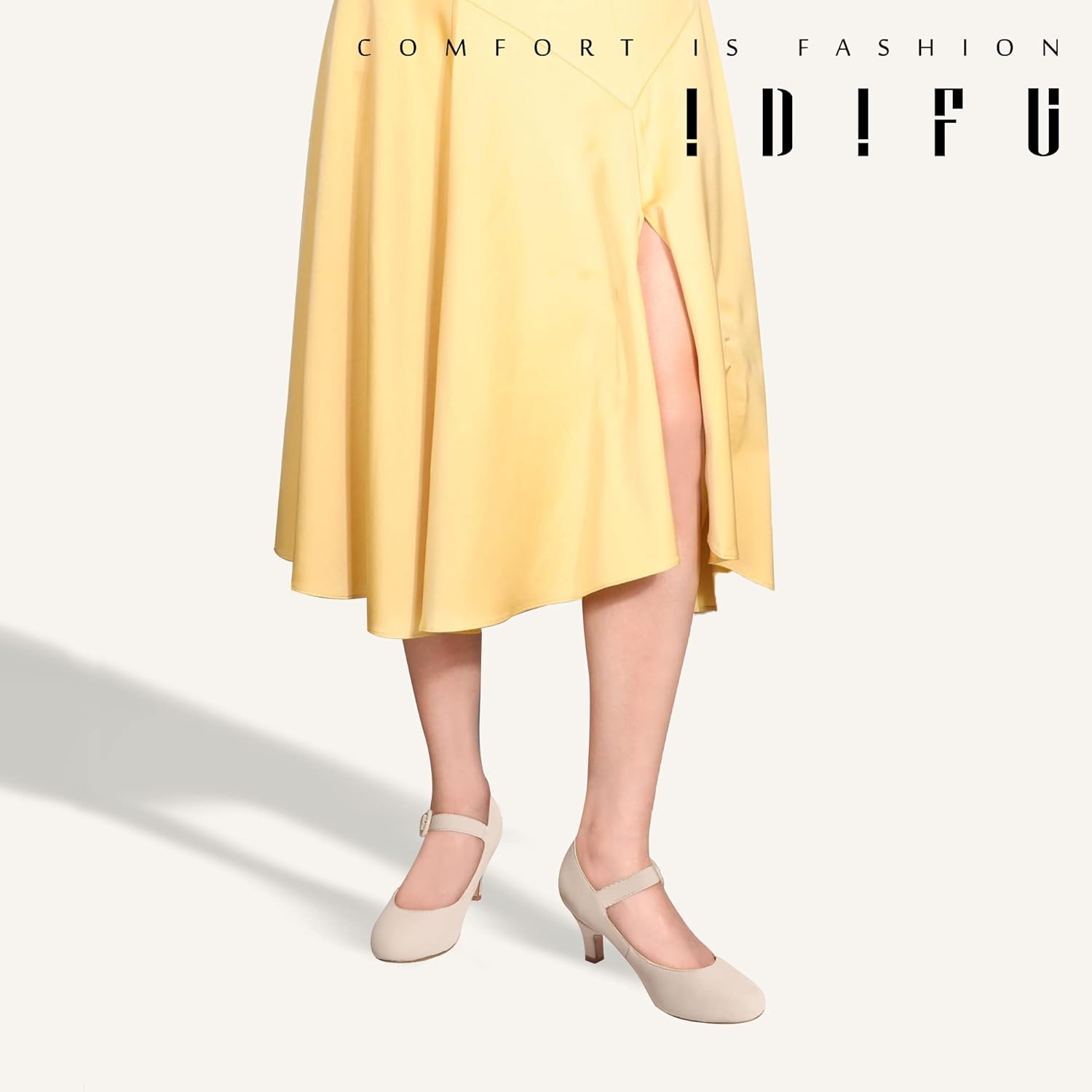 IDIFU Women's Jessy Dress Mary Jane Shoes Low Kitten Heels Closed Round Toe Office Work Wedding Pumps - Image 6