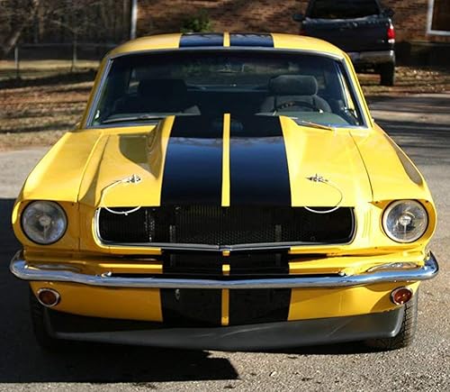 Miniatura 4 de Adhesivo adhesivo de vinilo con diseño de rayas compatible con Ford Mustang clásico 1965-1973 (negro)