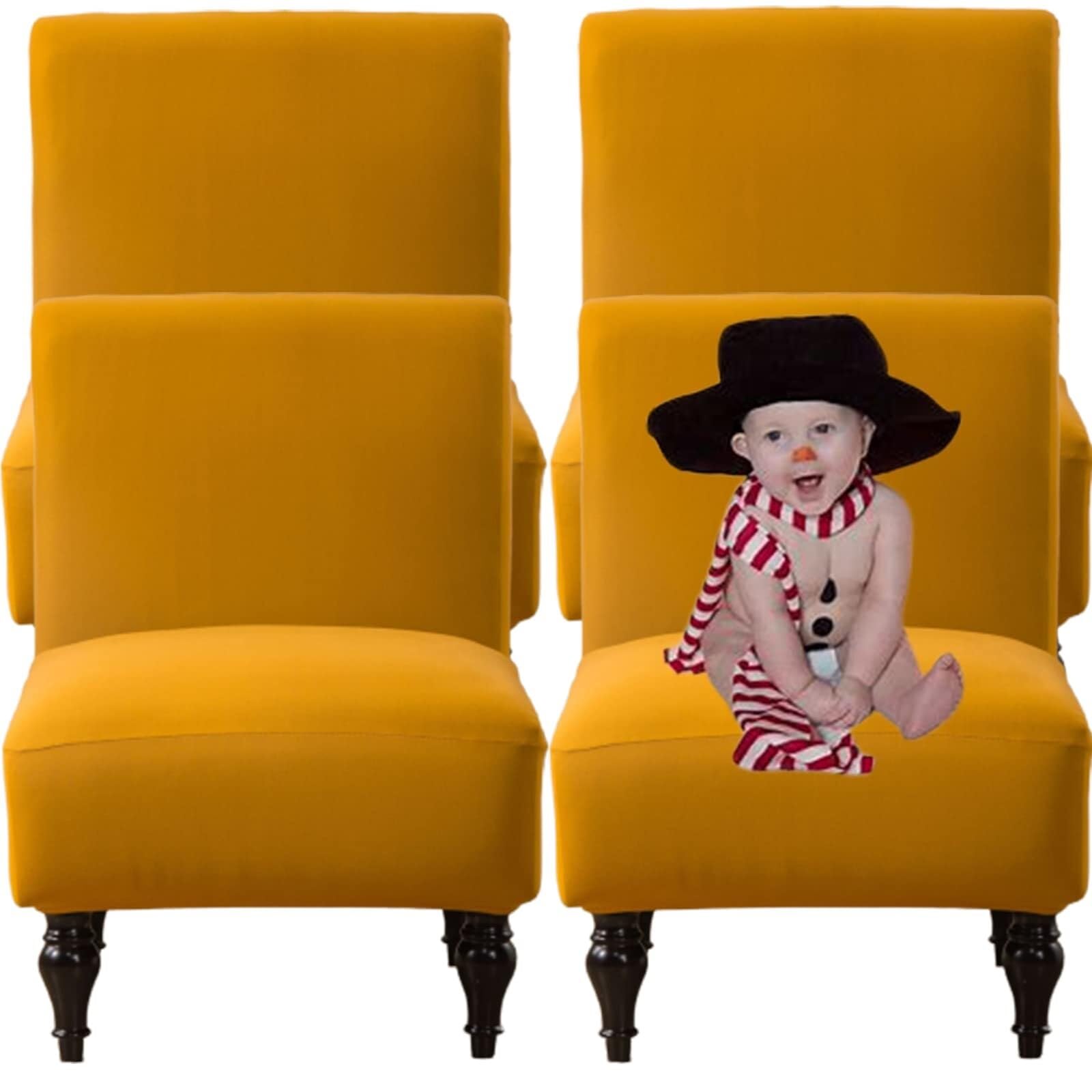 NMVAWIPT Armless Chair Slipcovers Stretch Accent Covers Removable Washable Anti-Dust Protector Furniture Without Armrests(#8,4pcs)