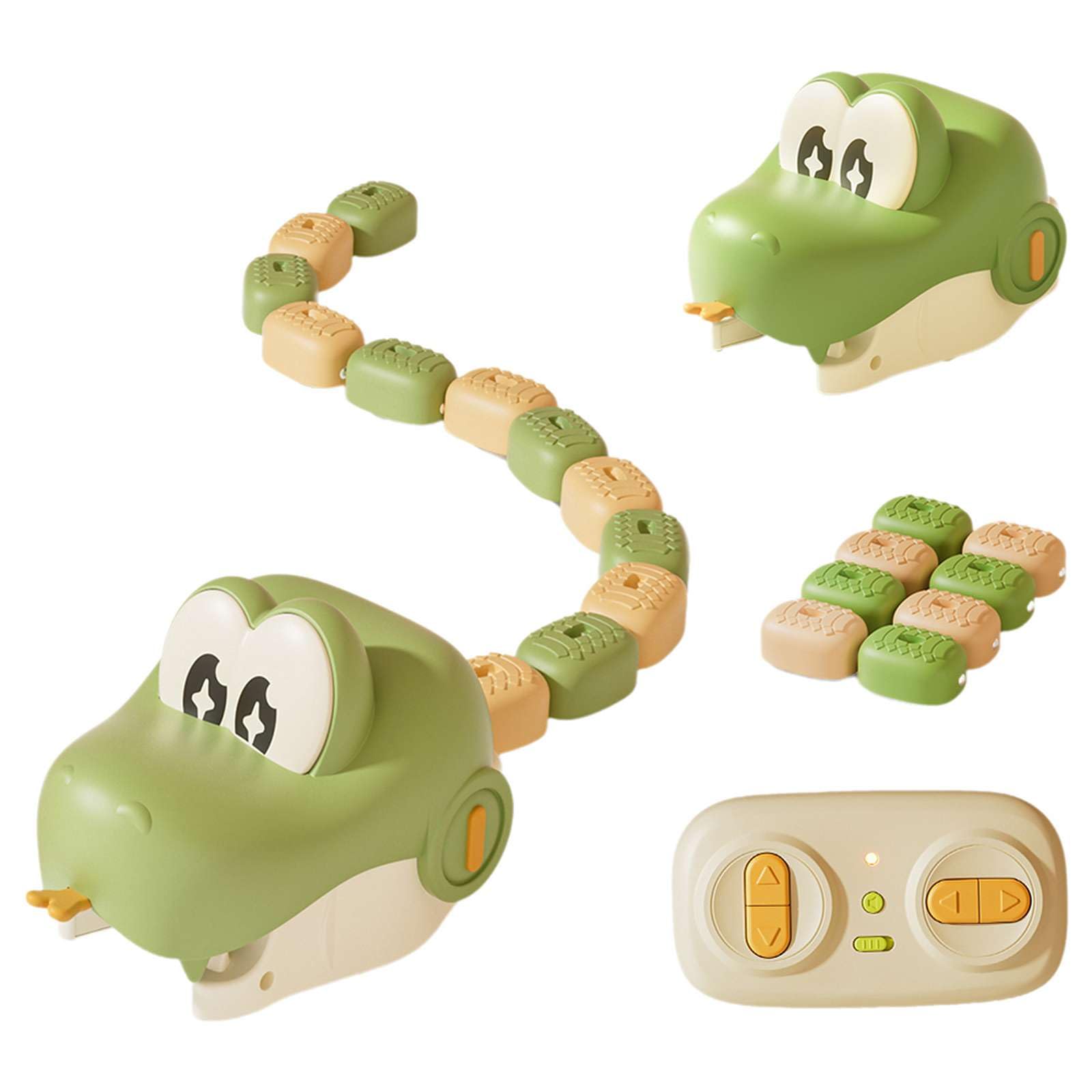 Magnetic Snake Game Toy Eating Itself, Remote Control Eating Snake Toys with Sound and Light, Interactive Parent-Child Competitive Game Race Car Toy for Kids Boys Girls
