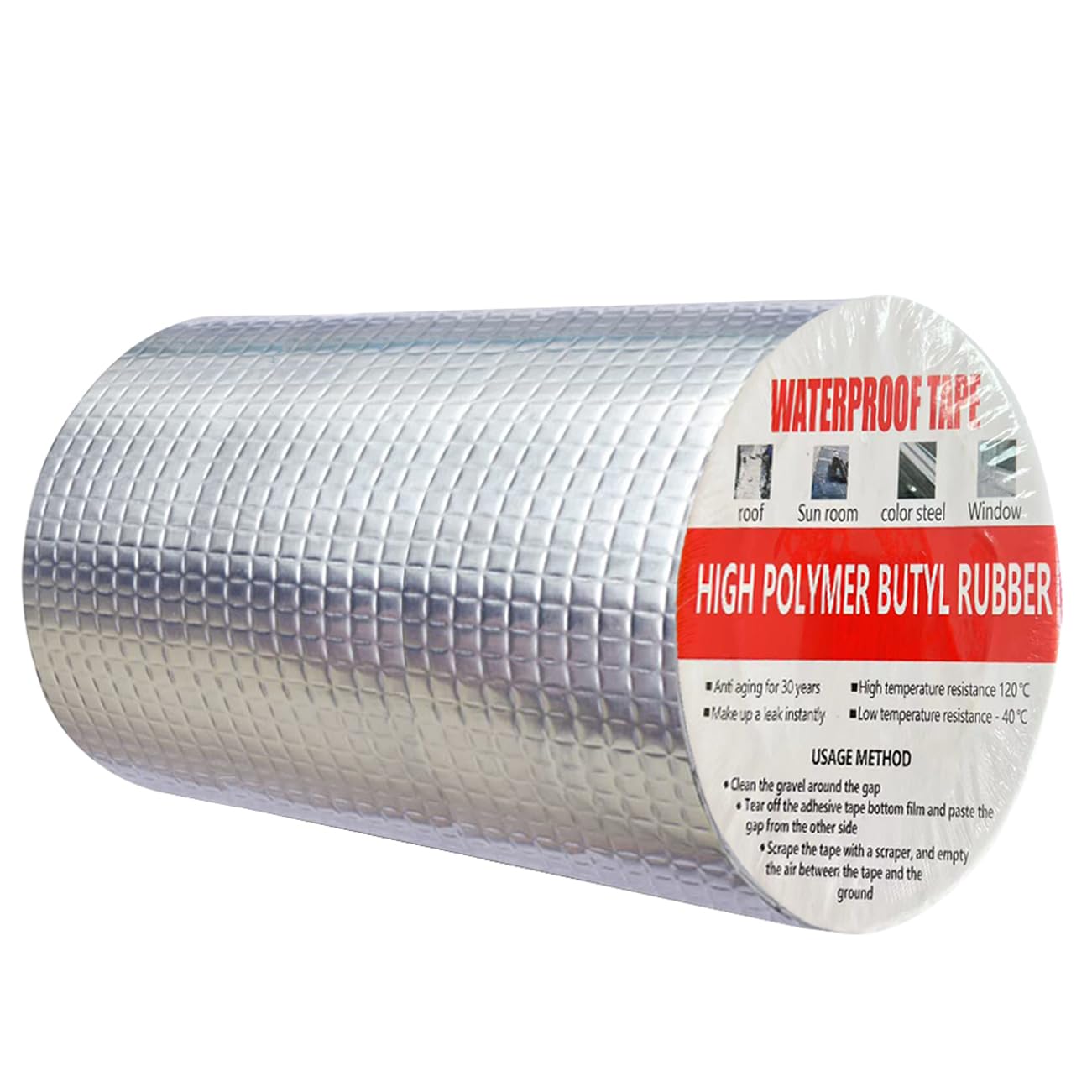 Bande de butyle imperméable asphalte adhésive feuille aluminium étanchéité fuite toit 20cm x 5m