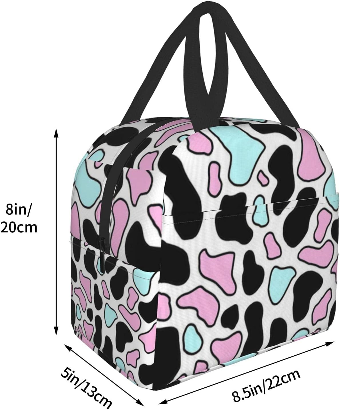 Insulated Lunch Bag Reusable Lunch Box Women Men, Cooler Lunch Boxes Waterproof Lunch Tote for Picnic Office Work, Cute Cow Print - Image 4