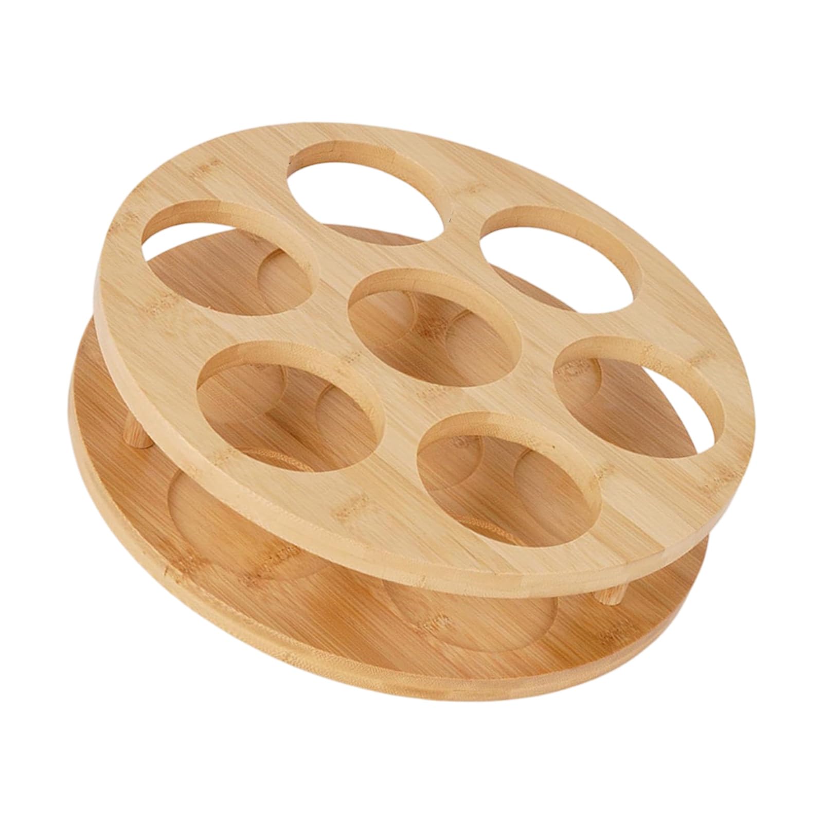 Qusinfc Consistent Wooden Revolving Display for Liquor Wine and Flavor Bottles with Wide Footprint Rotatable Storage Rack Main Body