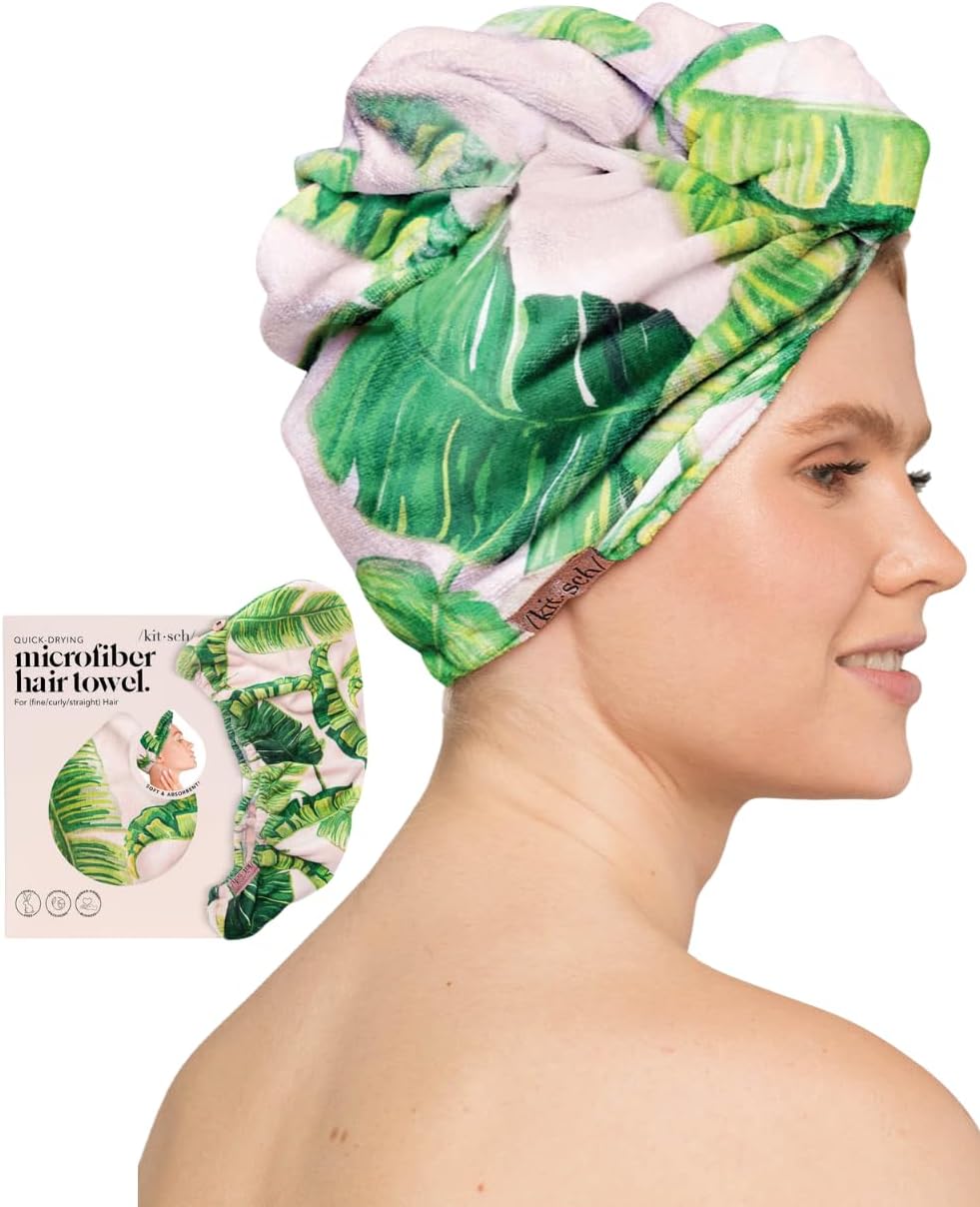 Kitsch Microfiber Hair Towel Wrap Quick Dry Curly Hair Wraps for