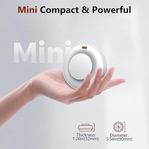 Miniatura 7 de Detector de humo inteligente, alarma de incendios, Uingarm, detector de humo Wi-Fi con aplicación, alarmas de humo inalámbricas Bluetooth con