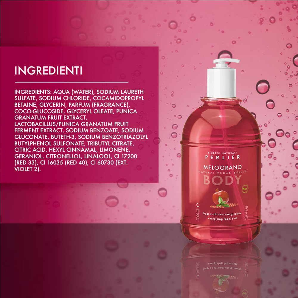 Perlier Melograno Bagno Schiuma Energizzante - 3000 ml con dosatore