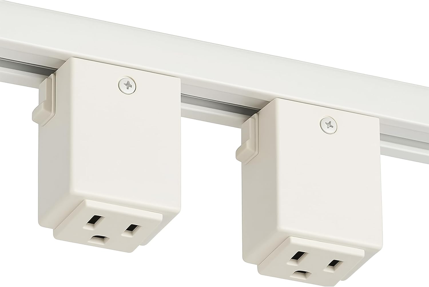 OHLECTRIC Track Light NT-327W H-Track Lighting Outlet Adapter, H-Type Track (2-Pack) White Power Plug Accessory for Track Rail Systems