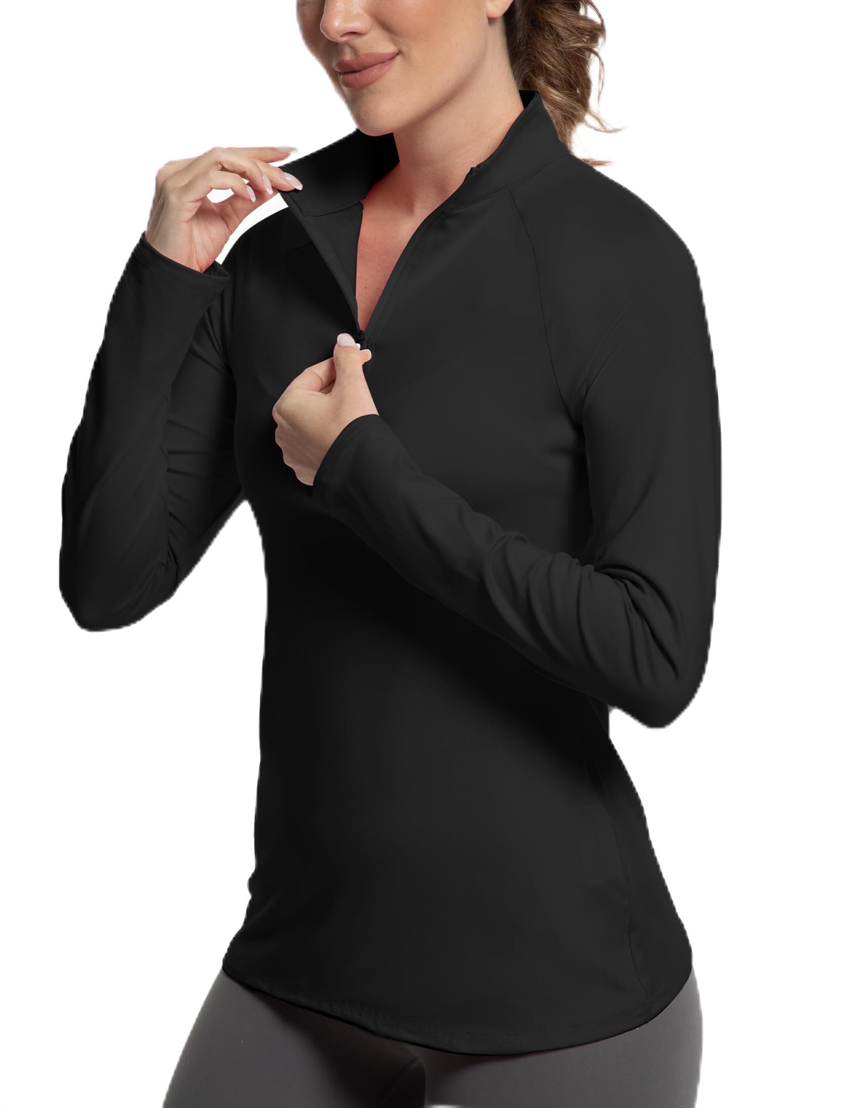 GGOV Golf Shirts for Woman UPF 50+ Sun Protection Quick Dry Lightweight Long Sleeve Polo Shirts for Woman Rash Guard