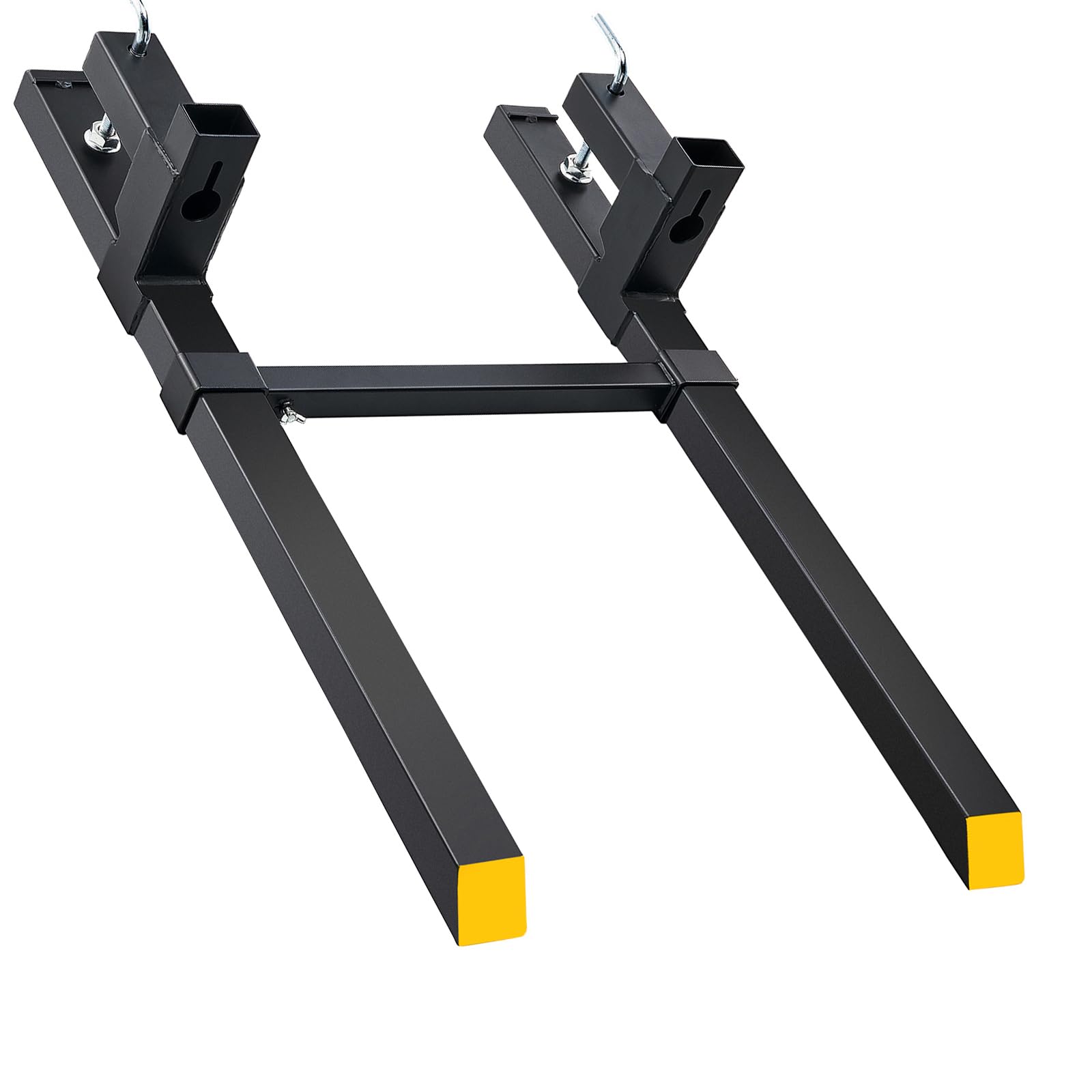 VEVOR 43" Clamp on Pallet Forks, 2000lbs Heavy Duty Quick Attach Bucket Fork with Adjustable Stabilizer Bar for Tractor Loader Skid Steer