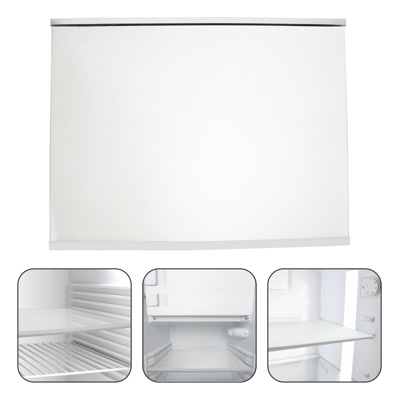 Ripiano 32x13 per Frigorifero in Vetro Temperato Divisorio 17 58x0, 28 | Vetro Trasparente, Bordi Lisci senza Sbavature, Organizer Regolabile per Cucina