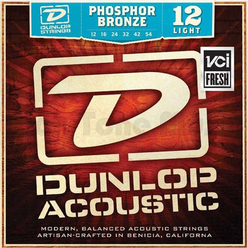 JIM DUNLOP 3PDAP1254 Acoustic Phosphor Bronze Guitar Strings, Light, .012–.054, 3 Sets/Box