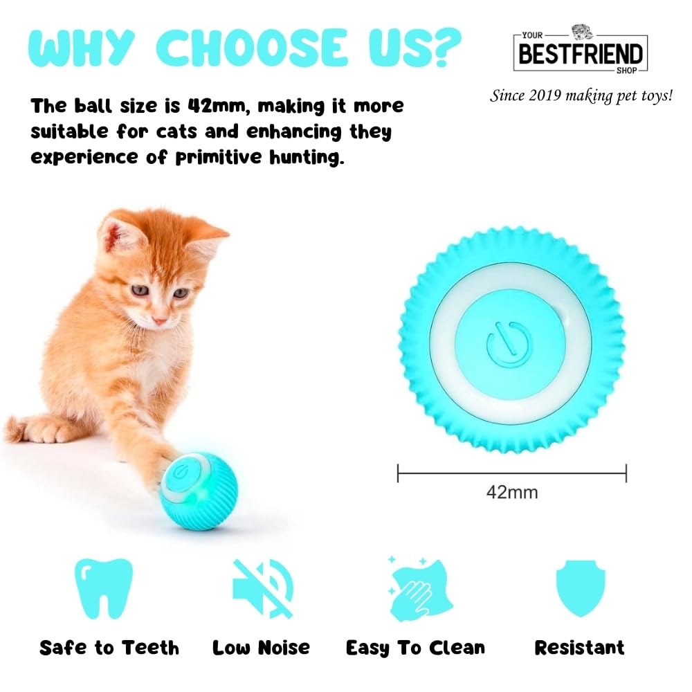 Interactive Cat Ball, Blue - Image 3