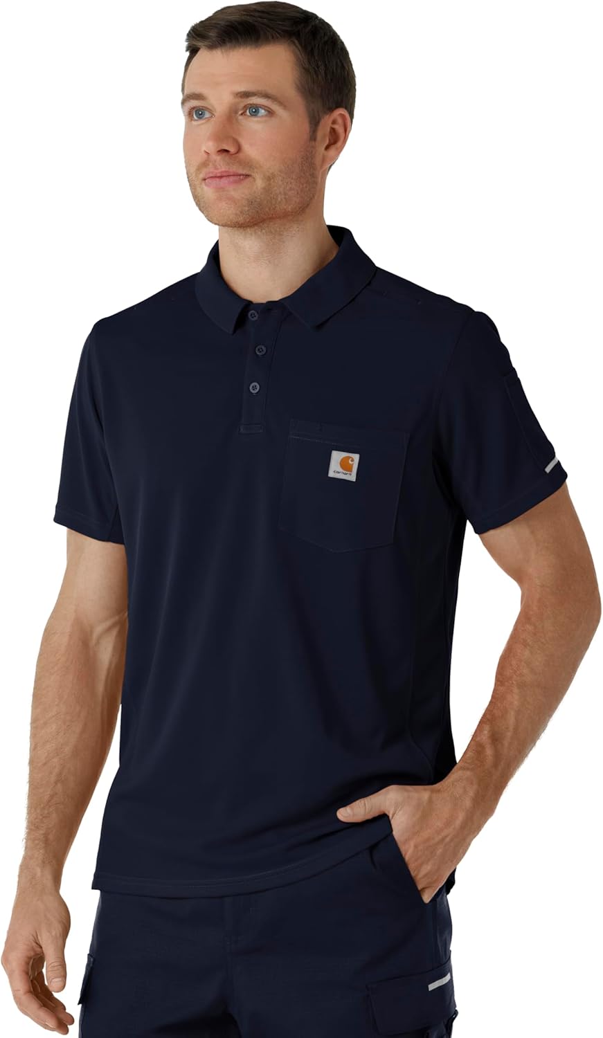 Carhartt Scrubs for Men Force Cross-Flex Henley Tops with 3 Pockets