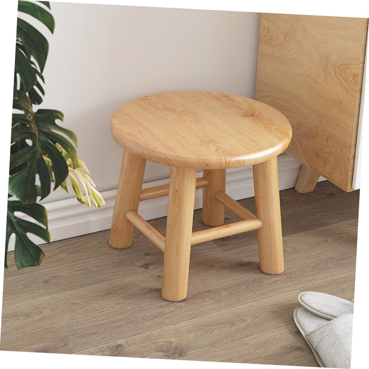 PRETYZOOM Wooden Step Stool for Boy Girl Shoe Changing Stool Non-Slip Design for Bathroom and Bedroom for Boy Girl Potty Training and Hand Washing Compact