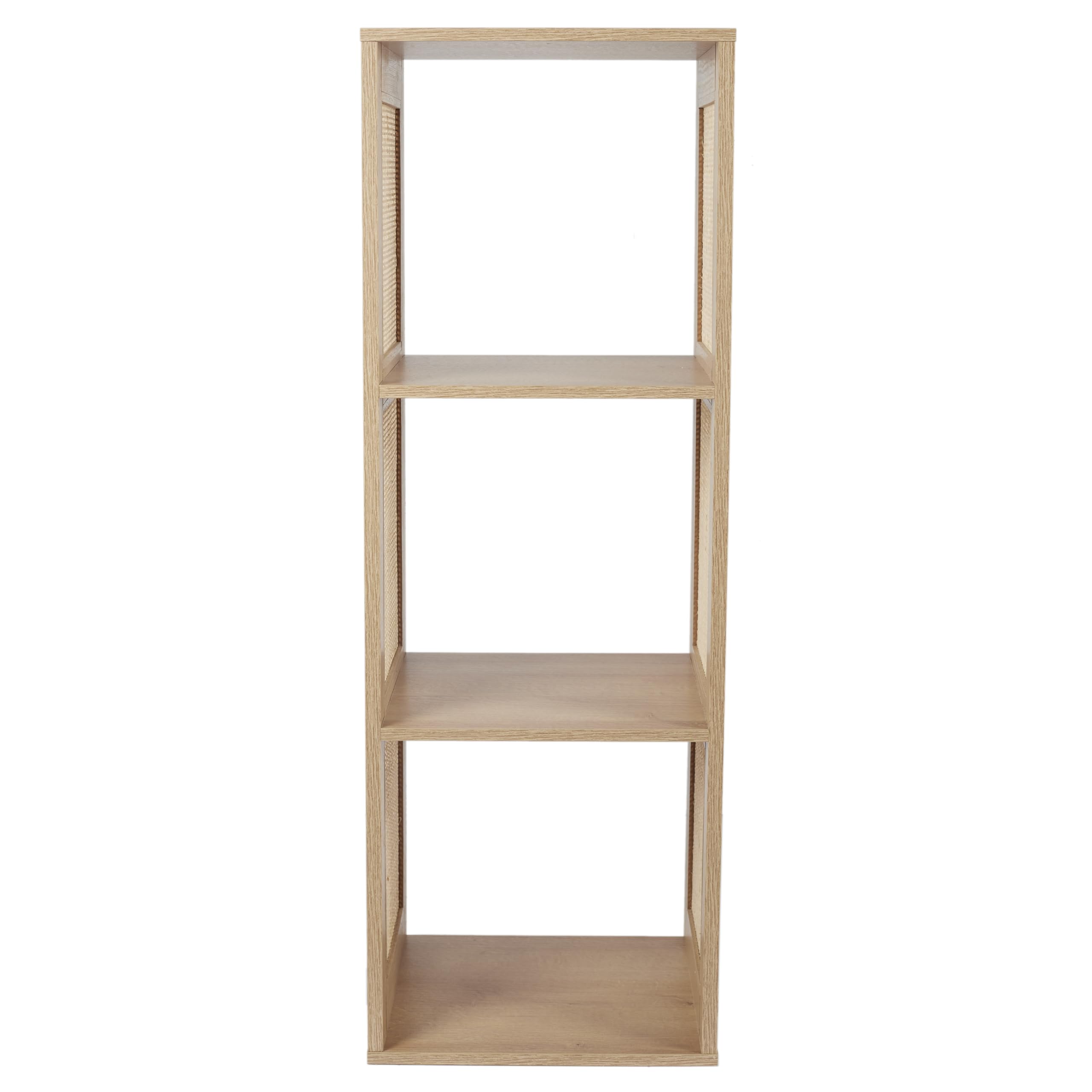 HOME DECO FACTORY Rangement Modulable 3 Cases en Rotin Design Aéré Marron | Rotin, rangement modulable, 3 cases, design aéré, salon chambre entrée, naturel et pratique, 34x99x32 cm, marron