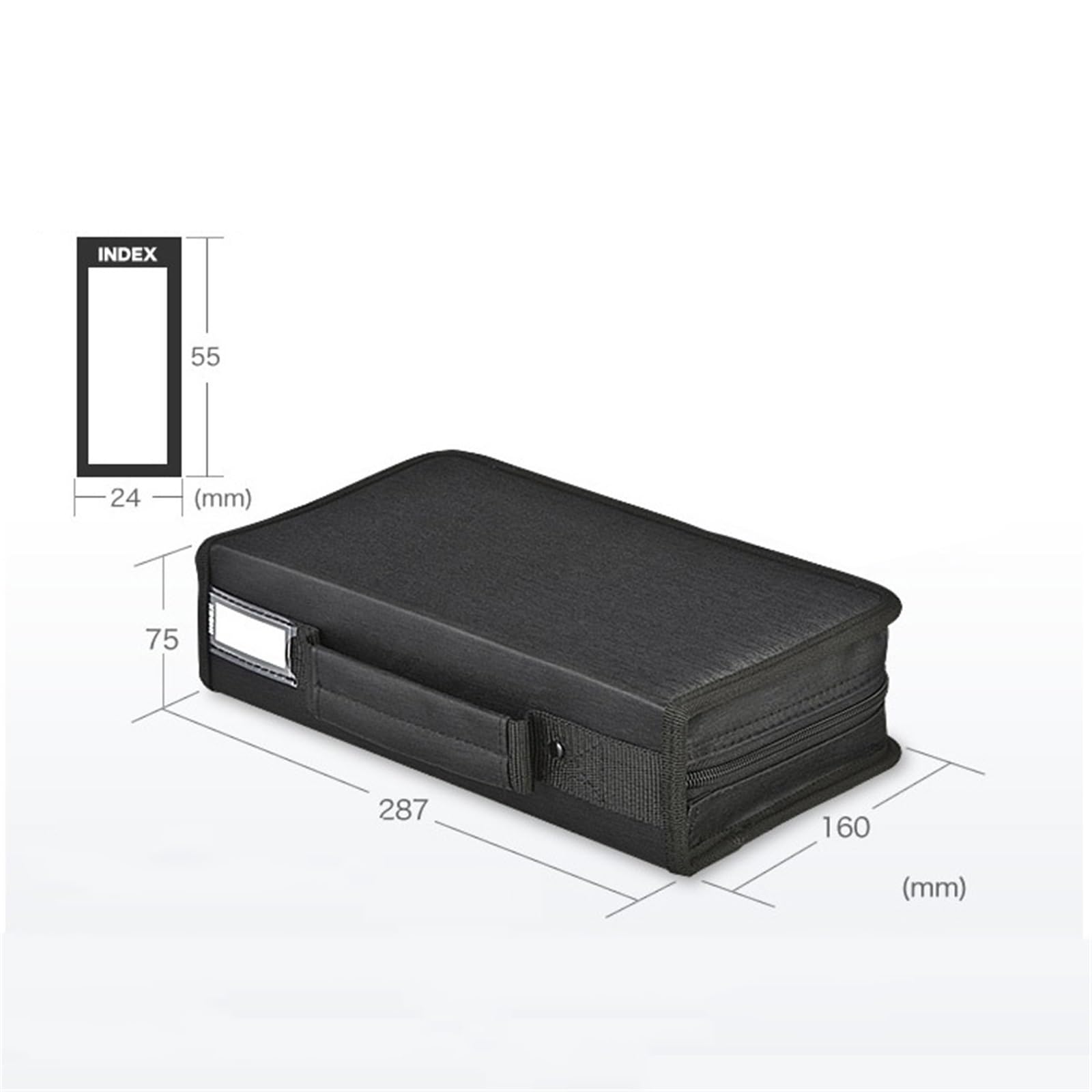 Etui na CD 96 Pojemność CD/DVD Etui Ręczne Przenośne Etui do Przechowywania Płyt DVD Etui do Przechowywania, Czarny, 28.7x16x7.5cm