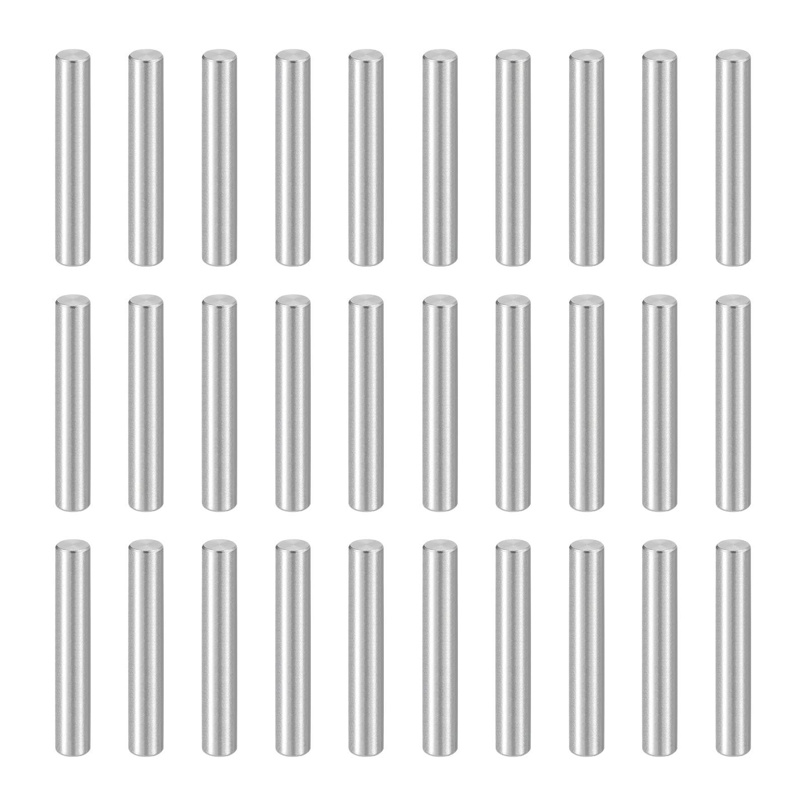sourcing map 55pcs Dowel Pins, M4 x 25mm 304 Stainless Steel Cylindrical Shelf Support Peg Pin Rod Fasten Elements for Metal Devices Wood Furniture DIY Installation, Silver