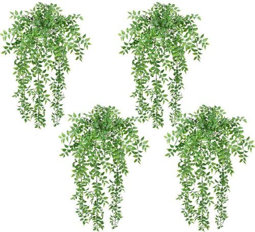 Arcadia Silk Plantation 24" Smilar Grass Hanging Bushes (Pack of 6) in Green Frosted Color