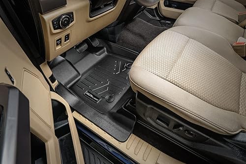 Miniatura 2 de SMARTLINER Juego de alfombrillas de piso de ajuste personalizado de 2 filas compatibles con Ford F-150 2015-2025