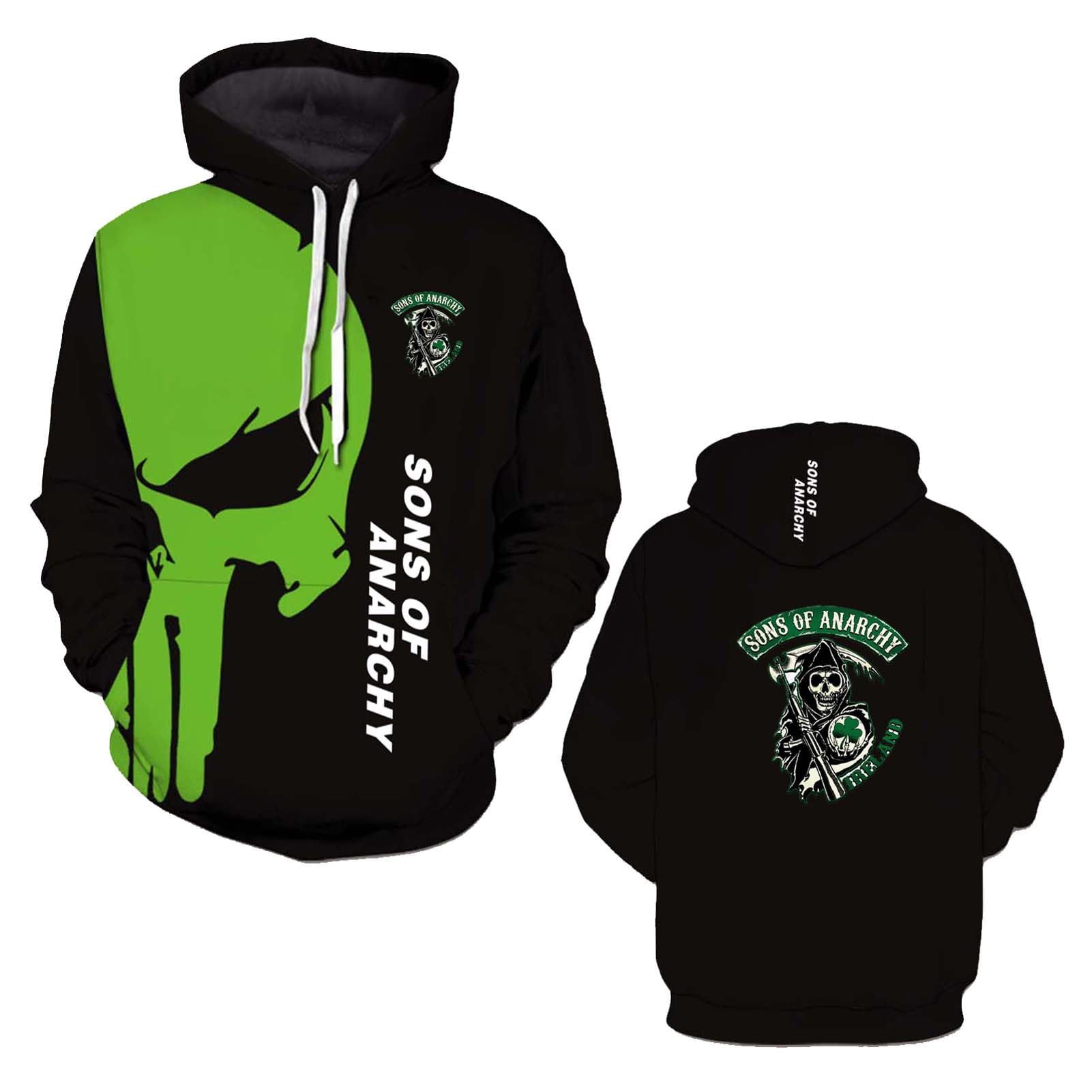 Sudadera con Capucha Estampada para Hombre De A.na.RC.h.y S.on.s Camisetas De Manga Larga Abrigos Primavera Y Otoño