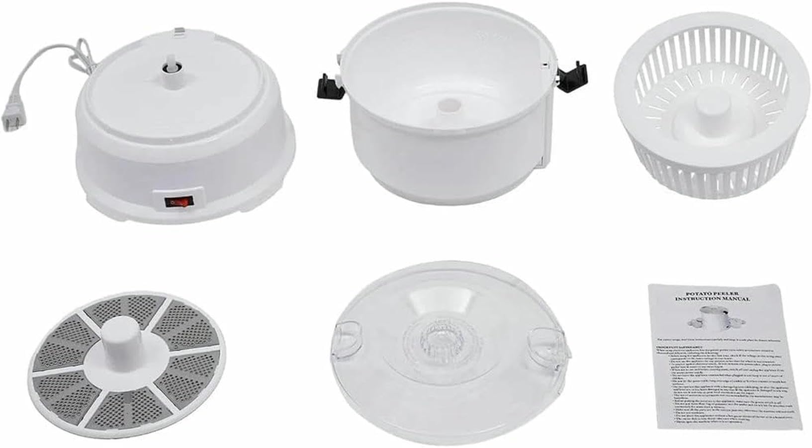 Pelador eléctrico de patatas de acero inoxidable, pelador de verduras fácil de pelar para cocina y uso comercial, 85 W