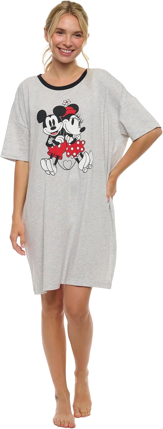 Disney Womens Sleepshirt Mickey Minnie Mouse Print One Size and Plus