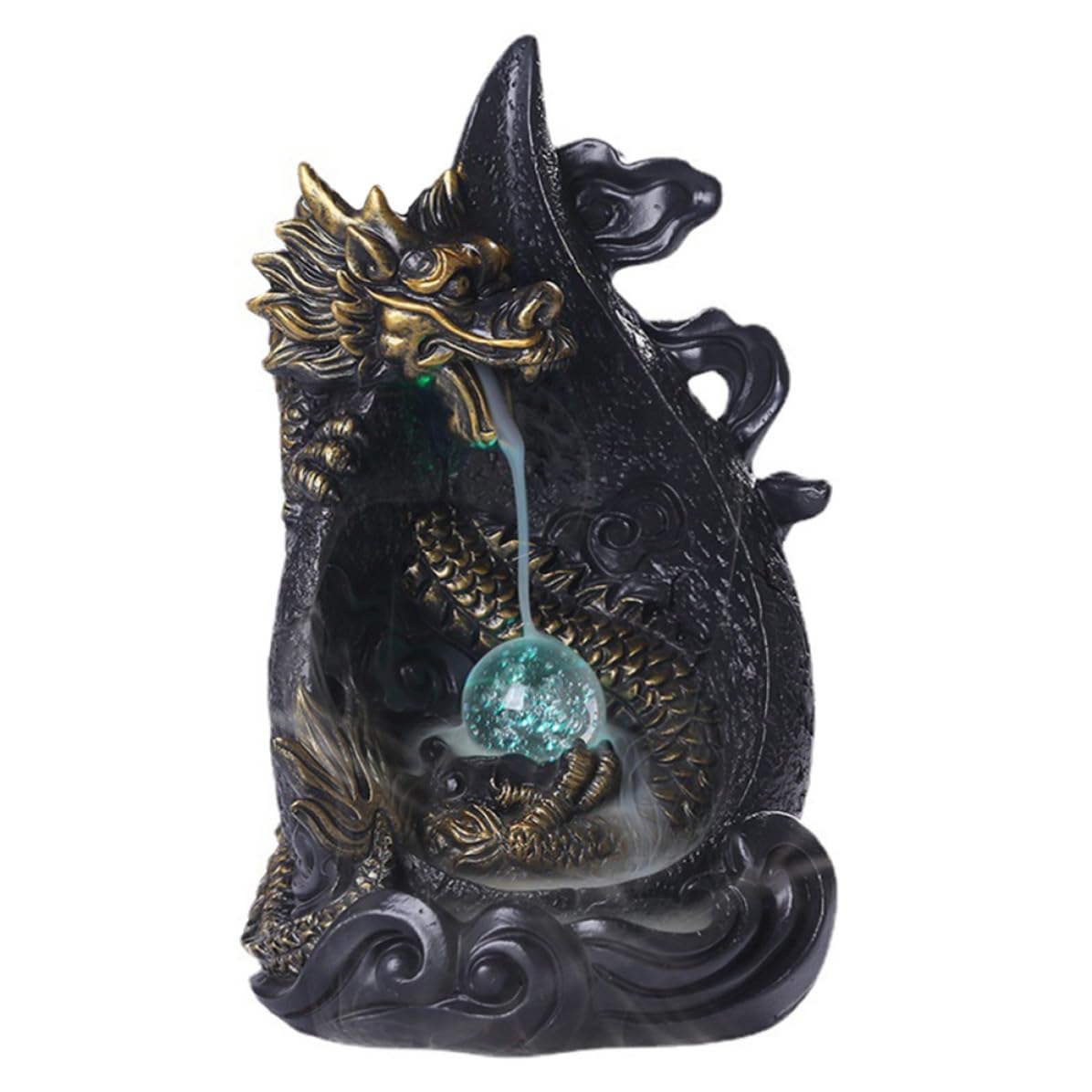 Bruciatore Incenso da Tavolo in Resina LED Decorativo Nero
