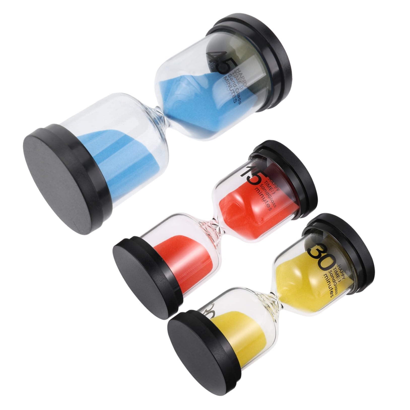 Timer a Sabbia 3 Pz per Studio e Gioco Ragazzo Ragazza Clessidre in Vetro e Plastica per Uso Giornaliero Timer Meccanico da Scrivania