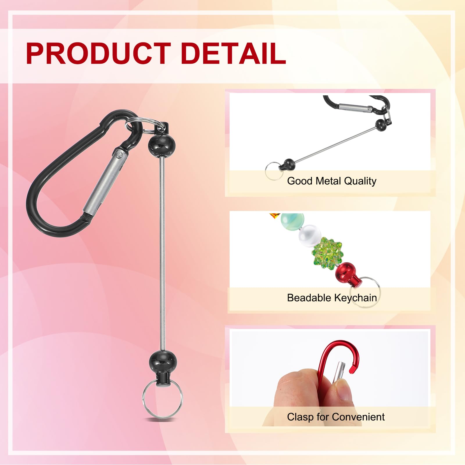 PATIKIL 24 Pcs Beadable Keychains Bars - Image 3