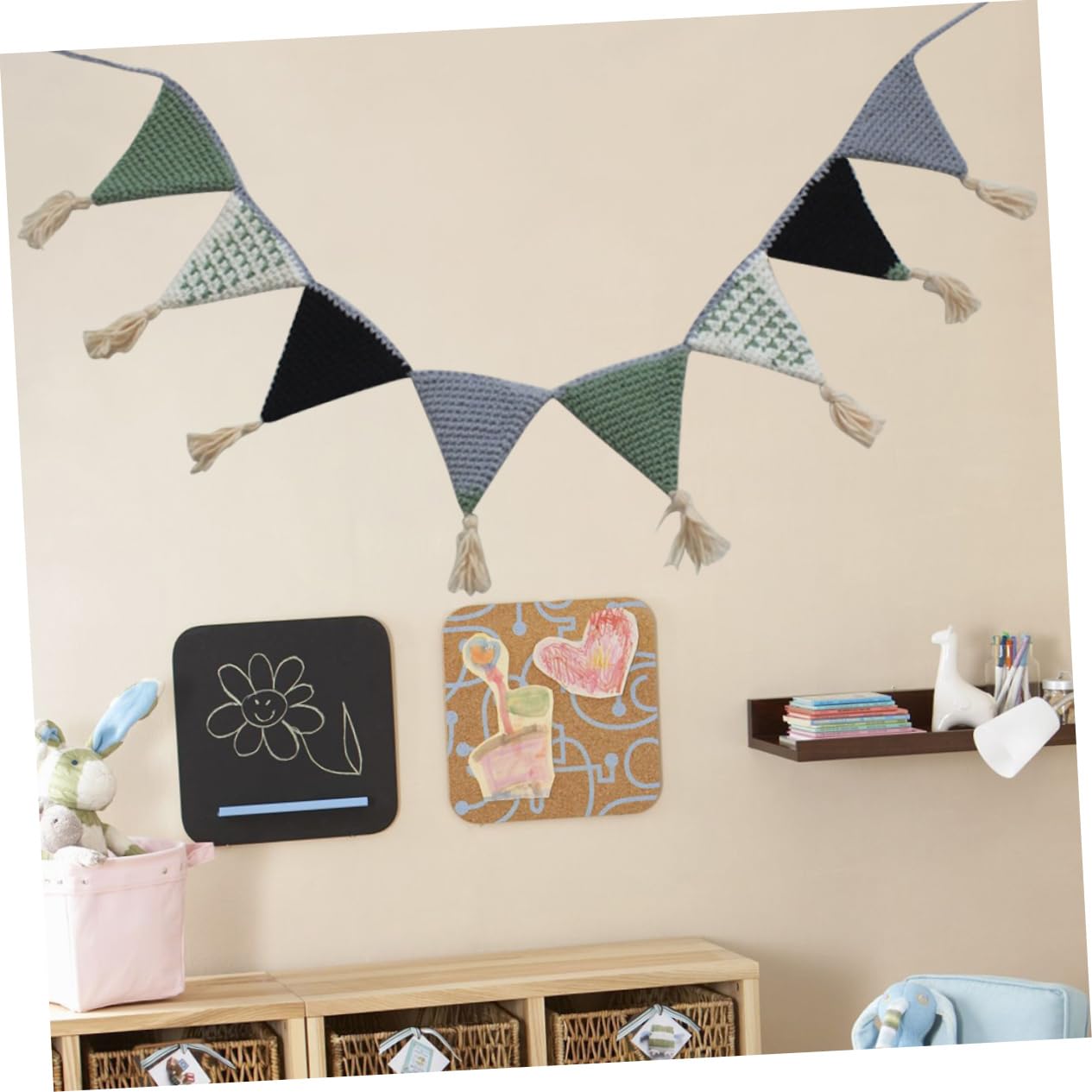 VICASKY 3 Piezas guirnalda del empavesado decoración pared decoración de pared decoración de de los niños pancartas del empavesado de banderín