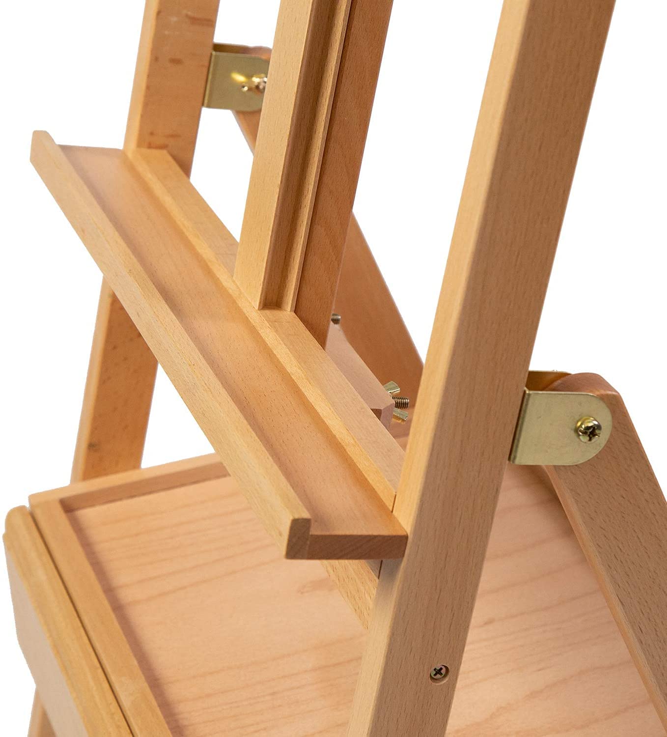 Studio H-Frame-Staffelei mit Kunstversorgungspeicherschublade - einstellbar (60"~ 75") Massive Buchenholz-Staffelständer for Künstler, Studenten und Erwachsene, hält Leinwandkunst bis 35"