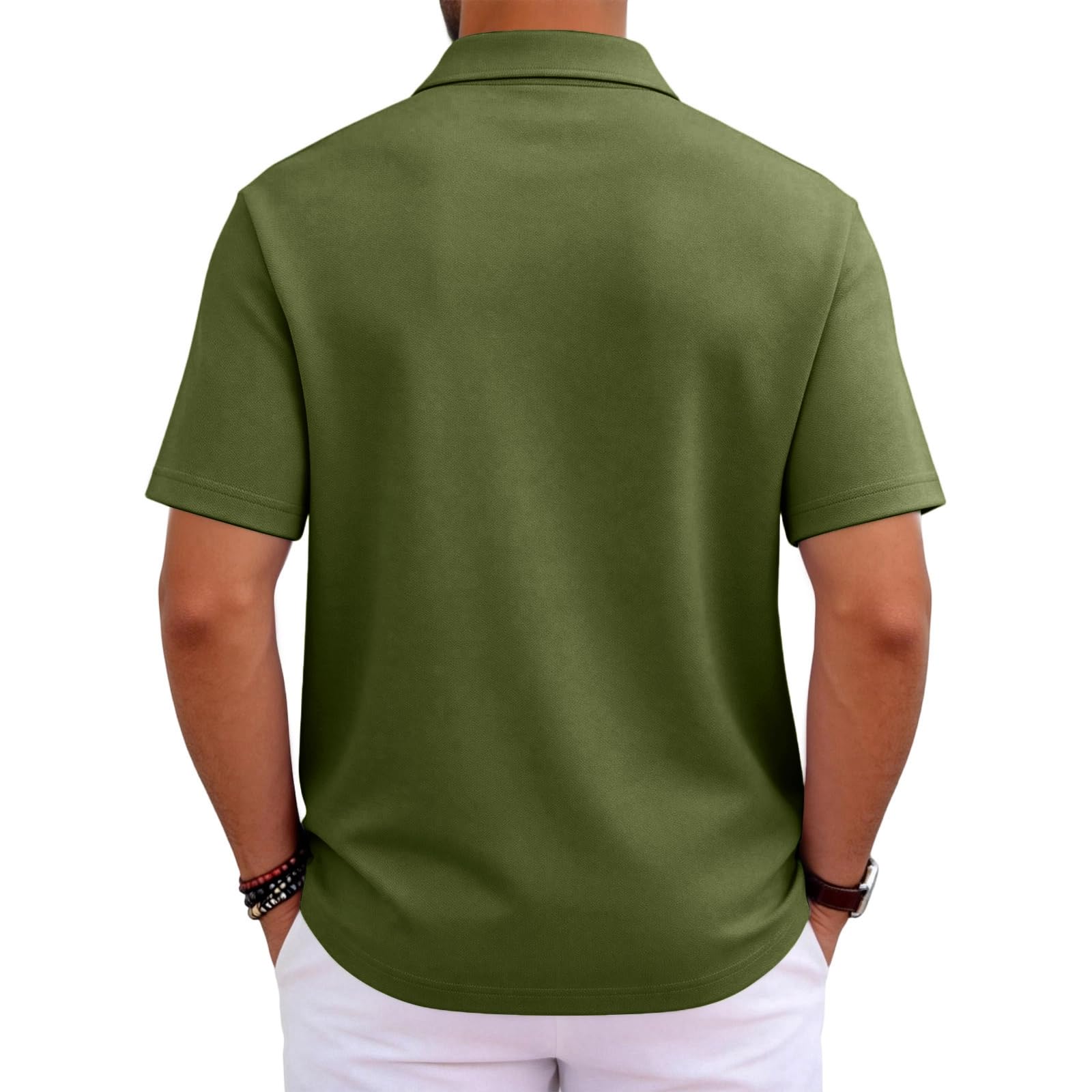 MOKBAY Polo Hombre Manga Corta Casual Fincut Moda Slim Fit Fitness Camisetas Manga Corta Hombre Transpirable Verano Elásticas Trabajo Camisas