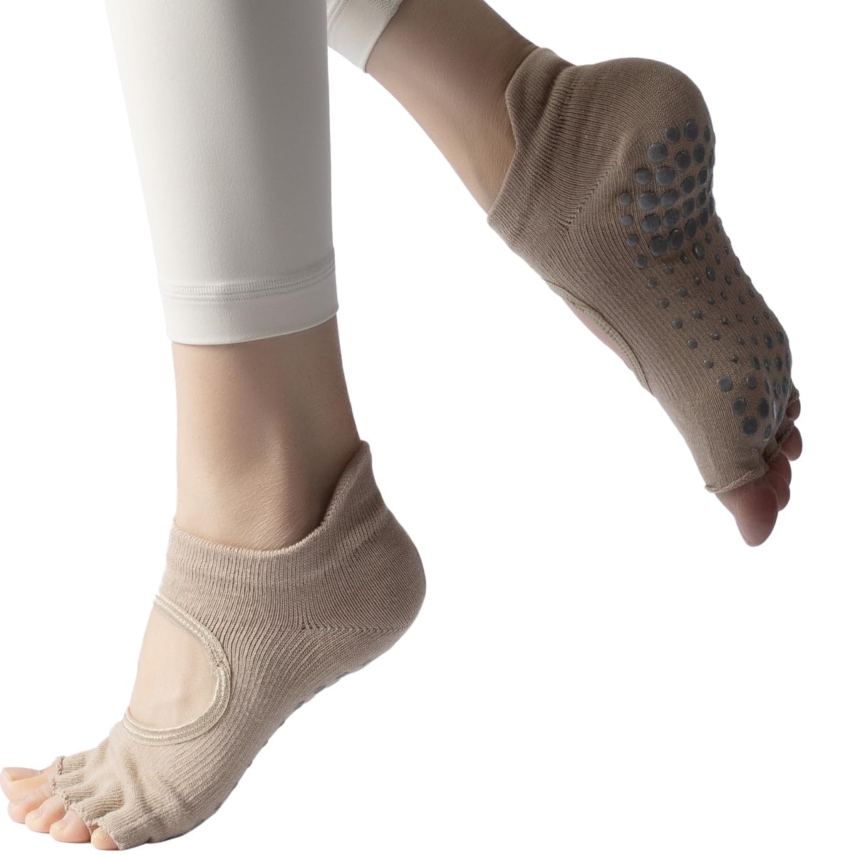 Non-Slip Half Toe Yoga Socks, Pilates, Socks, Non-Slip Socks, Breathable Socks for Fitness, Ballet, Kickboxing