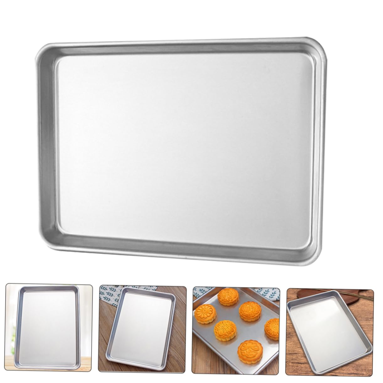 PRETYZOOM 2pièces Moule à Gâteau Rectangulaire Lot de Moules à Pâtisserie Antiadhésifs Plaque de Cuisson pour Biscuits et Toasts