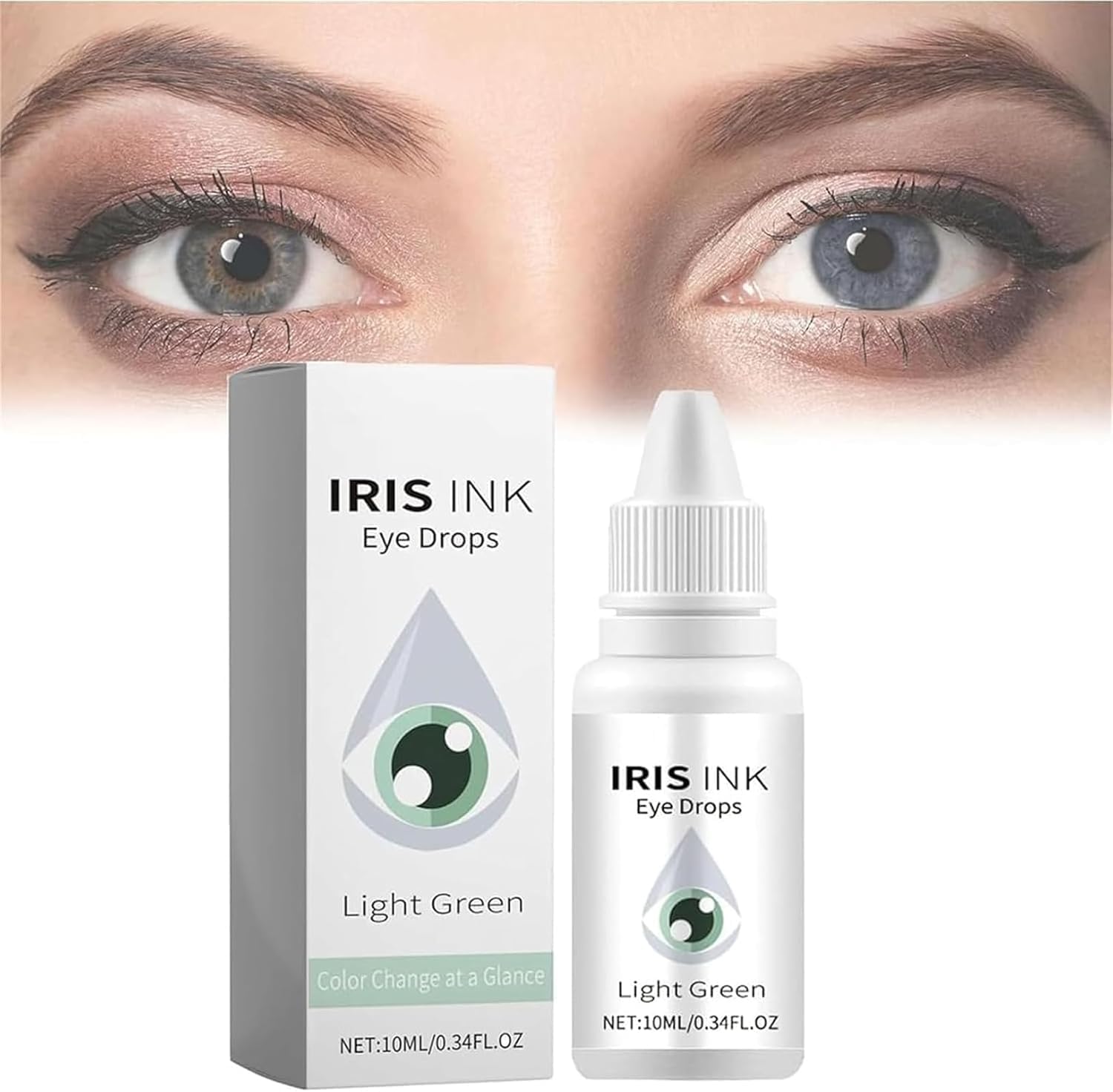 Eye Color Changing Drops, Color Changing Eye Drops, Change Eye Color Drops, Drops Change Your Eye Color, Moisturizing Eye Drops, Fancy Drops Change Your Eye Color in 2 Hours (Green)